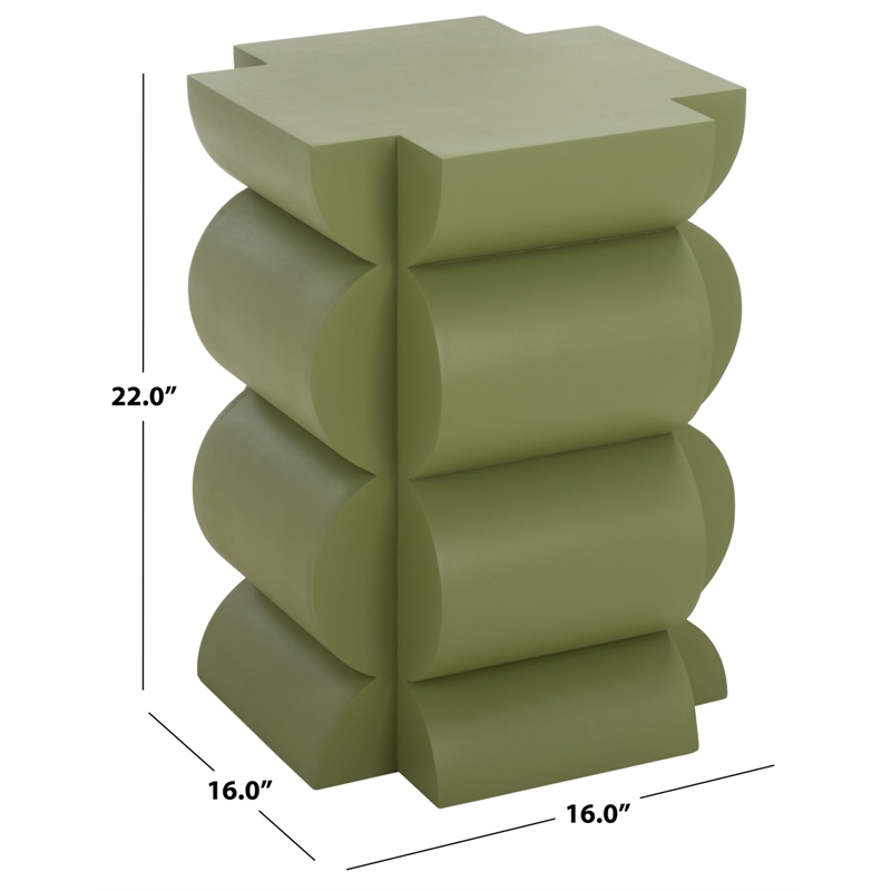 Safavieh Lappell Wood Accent Table in Olive