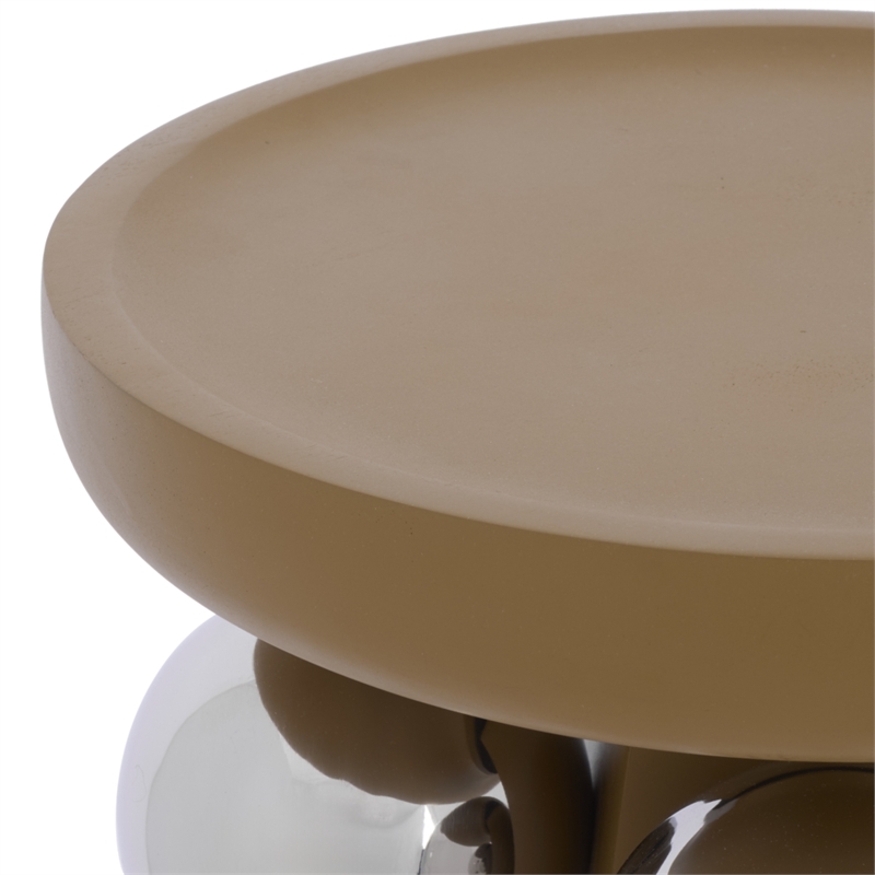 Safavieh Banks Wood and Steel Accent Table in Mustard / Silver