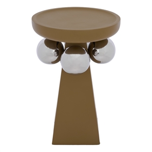 Safavieh Banks Wood and Steel Accent Table in Mustard / Silver