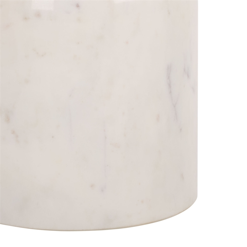 Safavieh Harlowe  Marble and Iron Accent Table in Black / White