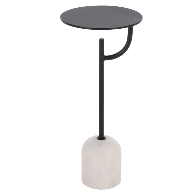 Safavieh Harlowe  Marble and Iron Accent Table in Black / White