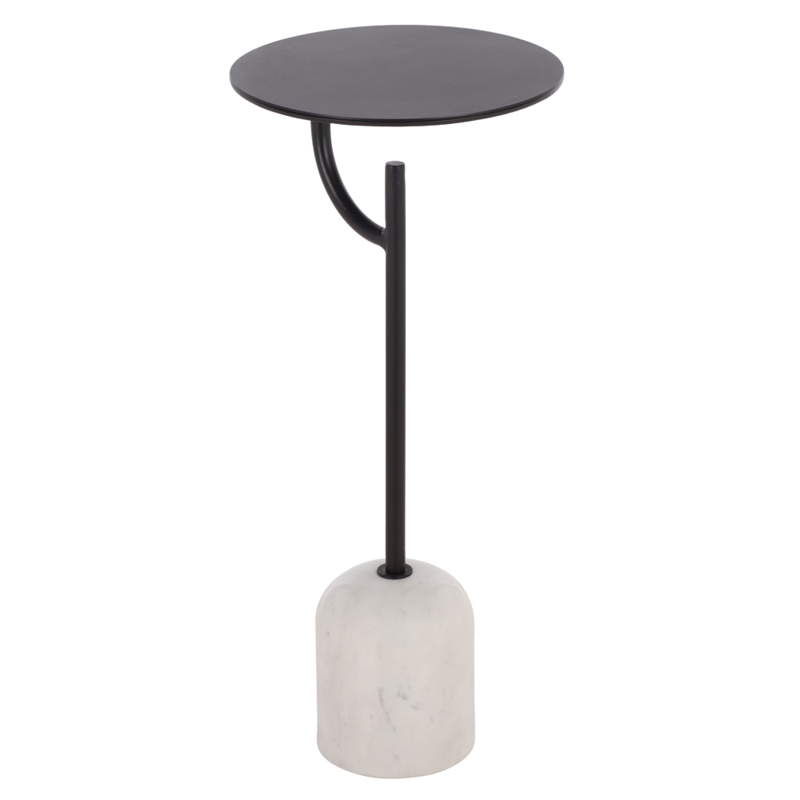 Safavieh Harlowe  Marble and Iron Accent Table in Black / White