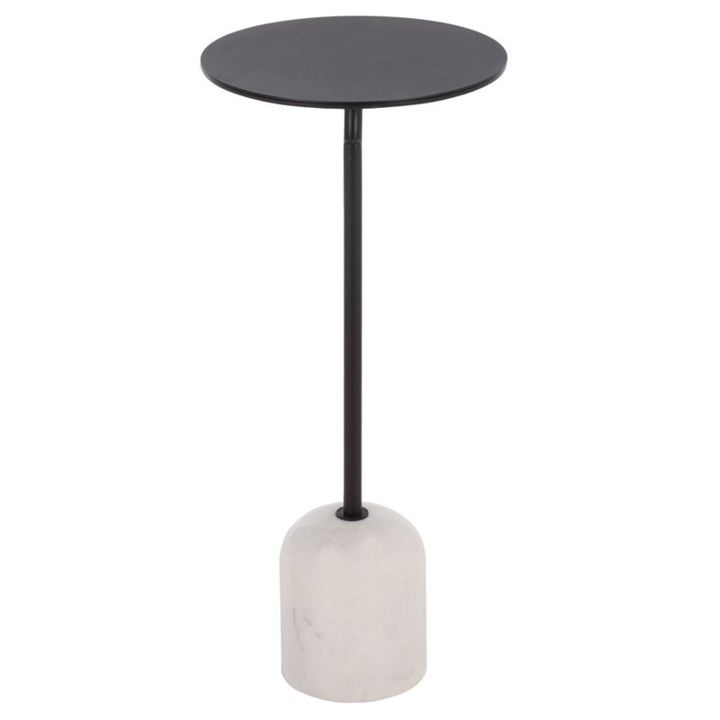 Safavieh Harlowe  Marble and Iron Accent Table in Black / White