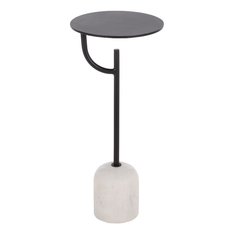 Safavieh Harlowe  Marble and Iron Accent Table in Black / White