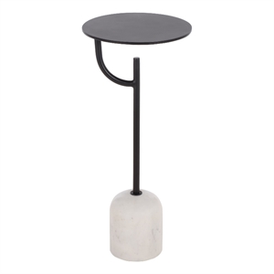 Safavieh Harlowe  Marble and Iron Accent Table in Black / White