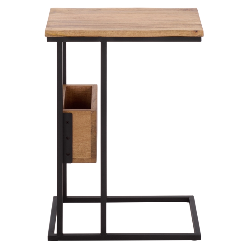 Safavieh Amirah Wood Accent Table in Natural / Black