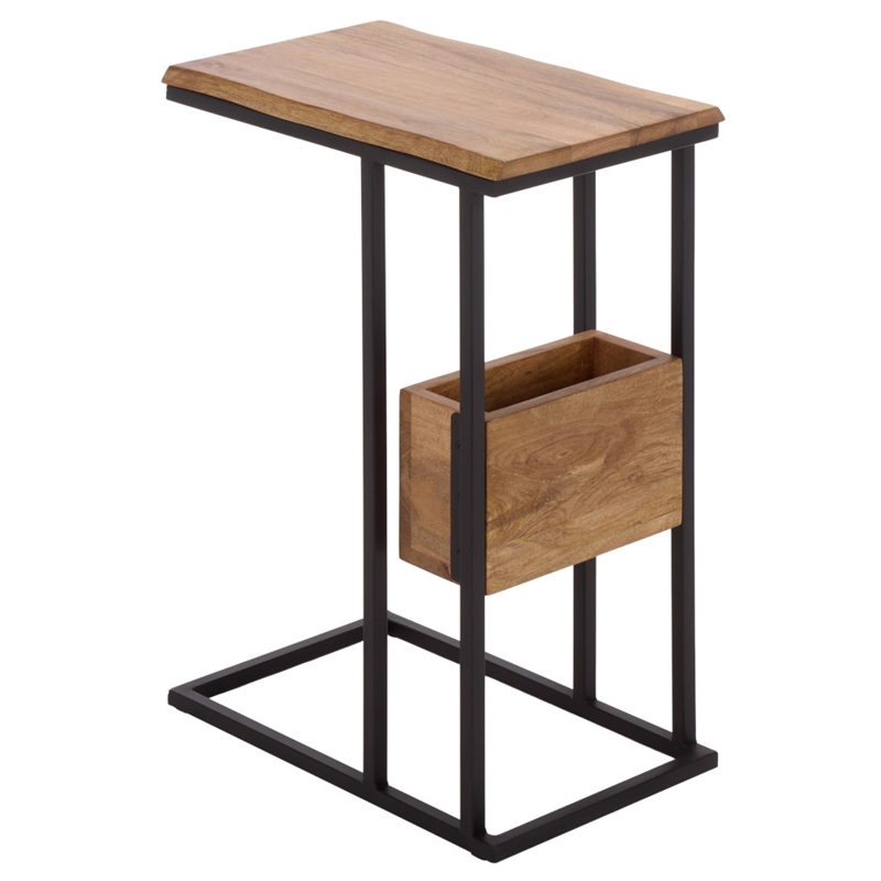 Safavieh Amirah Wood Accent Table in Natural / Black