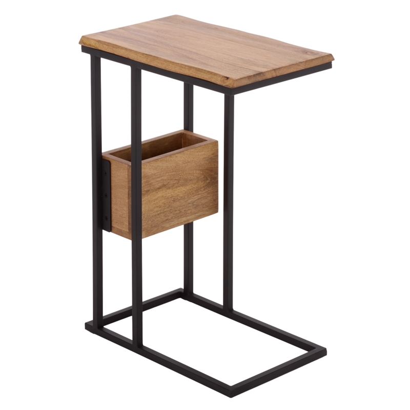 Safavieh Amirah Wood Accent Table in Natural / Black