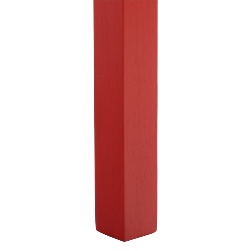 Safavieh Litith Square Wave Wood  Accent Table in Red