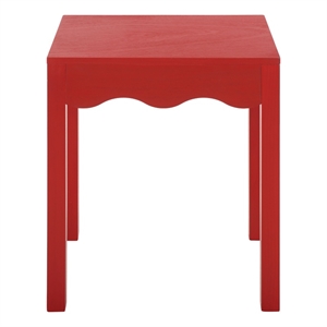 Safavieh Litith Square Wave Wood  Accent Table in Red