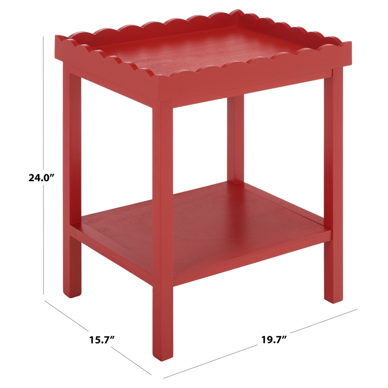 Safavieh Starlyn Wood Accent Table in Red