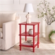Safavieh Dilyn 3 Shelf Wood Accent Table in Red