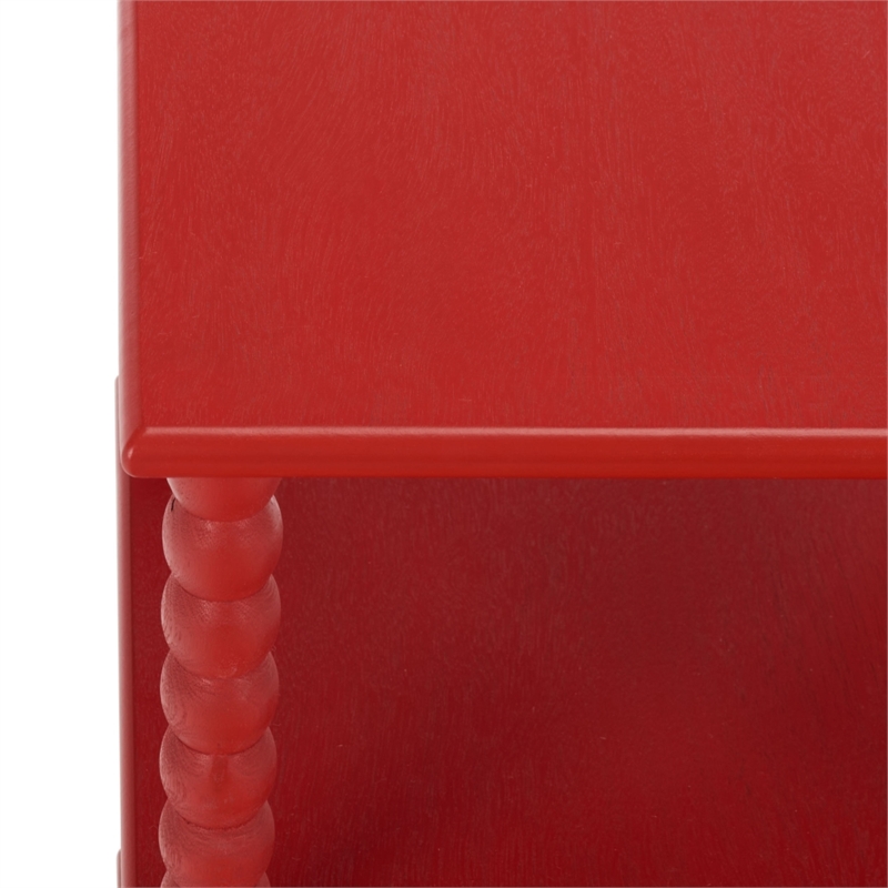 Safavieh Dilyn 3 Shelf Wood Accent Table in Red