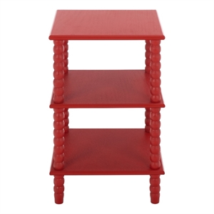 Safavieh Dilyn 3 Shelf Wood Accent Table in Red