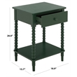 Safavieh Orbis One Wood Drawer Accent Table in Green