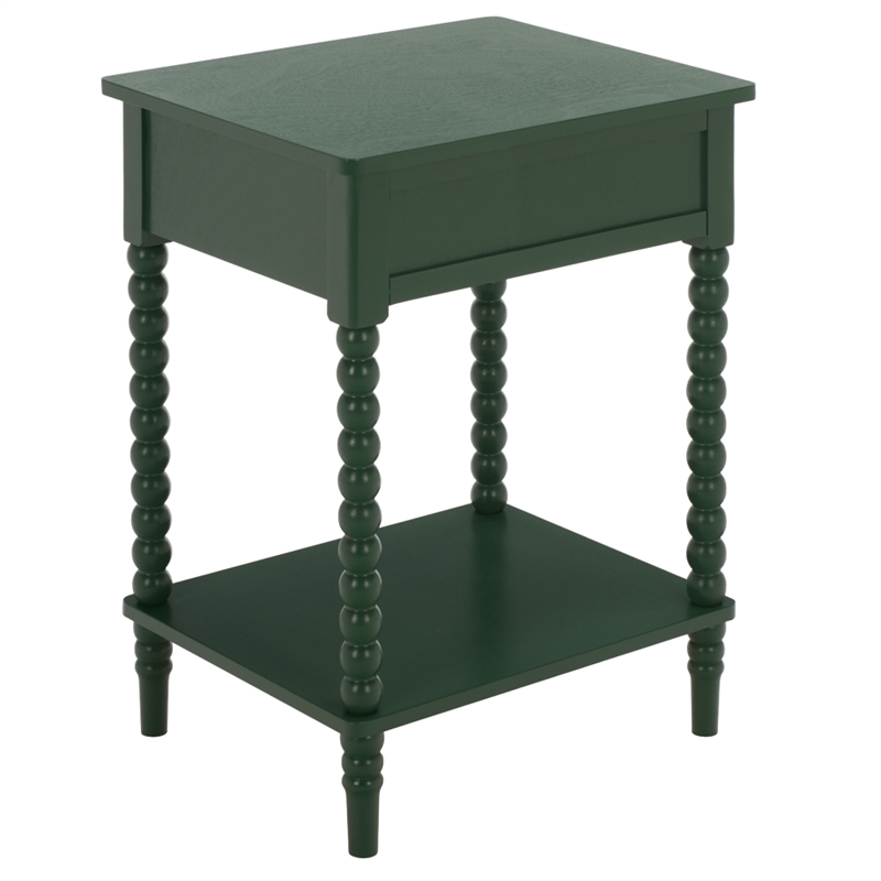 Safavieh Orbis One Wood Drawer Accent Table in Green