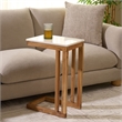 Safavieh Zinaida Marble and Wood Accent Table in White / Natural