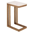 Safavieh Zinaida Marble and Wood Accent Table in White / Natural