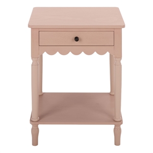 Safavieh Haven 1 Wood Top Drawer Accent Table in Pink