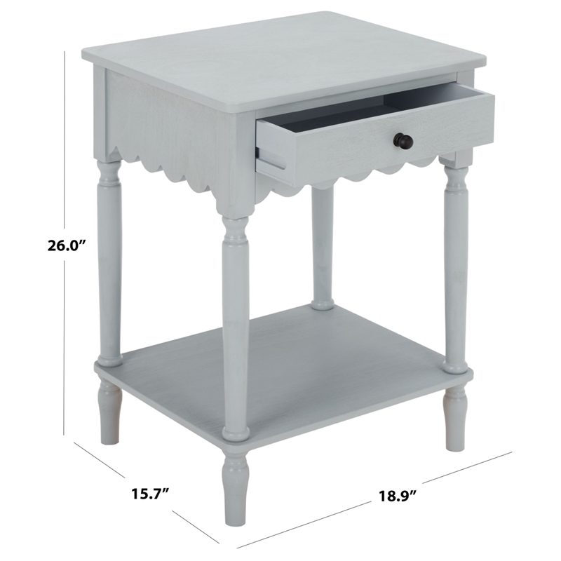 Safavieh Haven 1 Wood Top Drawer Accent Table in Gray