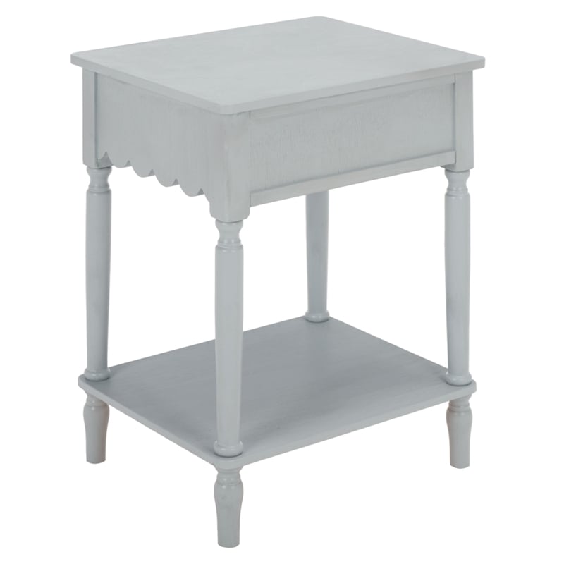 Safavieh Haven 1 Wood Top Drawer Accent Table in Gray