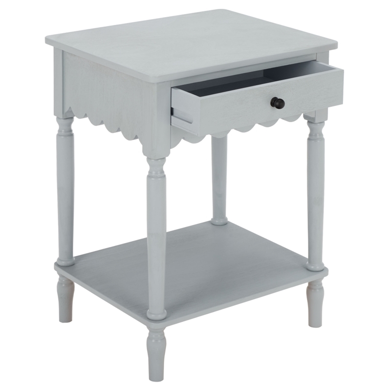 Safavieh Haven 1 Wood Top Drawer Accent Table in Gray