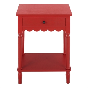 Safavieh Haven 1 Wood Top Drawer Accent Table in Red