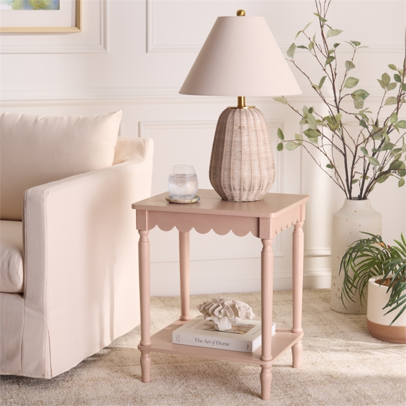 Safavieh Haven Wood Accent Table in Pink