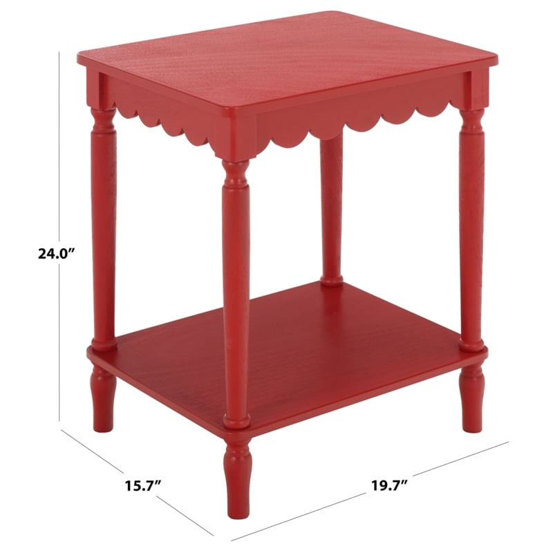 Safavieh Haven Wood Accent Table in Red