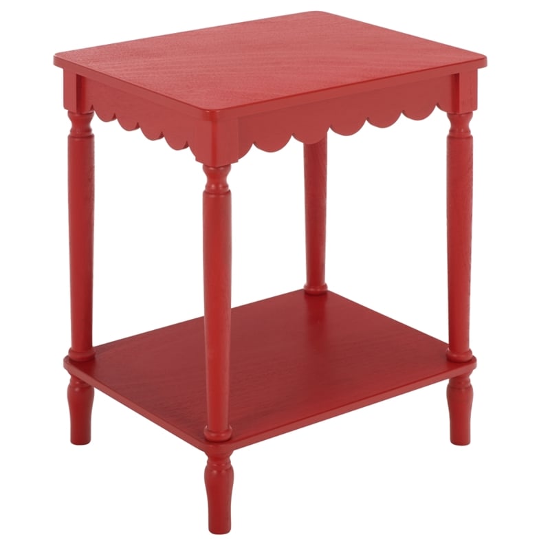 Safavieh Haven Wood Accent Table in Red