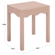 Safavieh Litith Square Wave Wood Accent Table in Pink