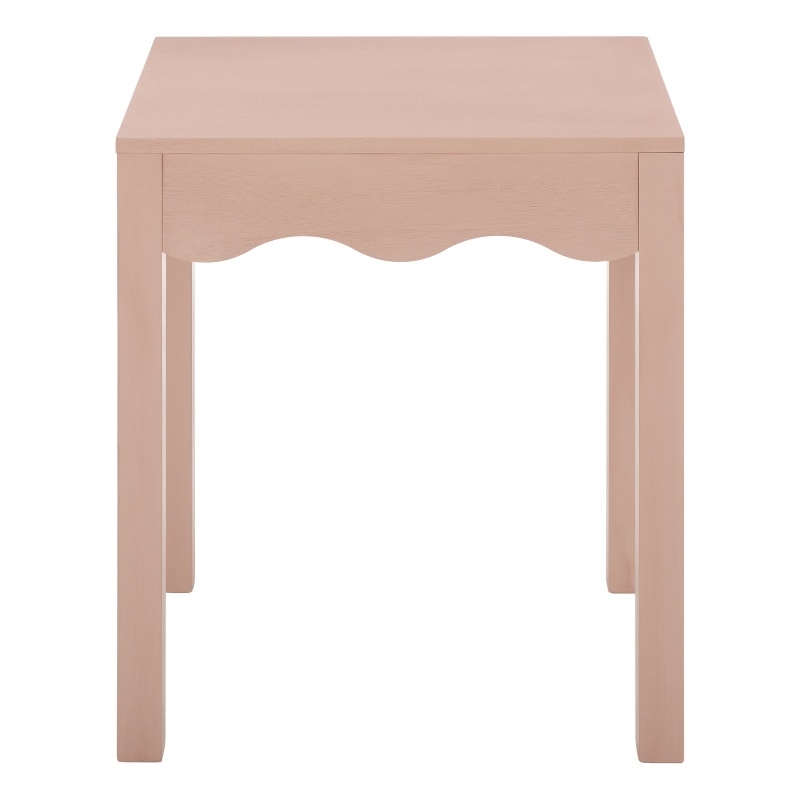 Safavieh Litith Square Wave Wood Accent Table in Pink