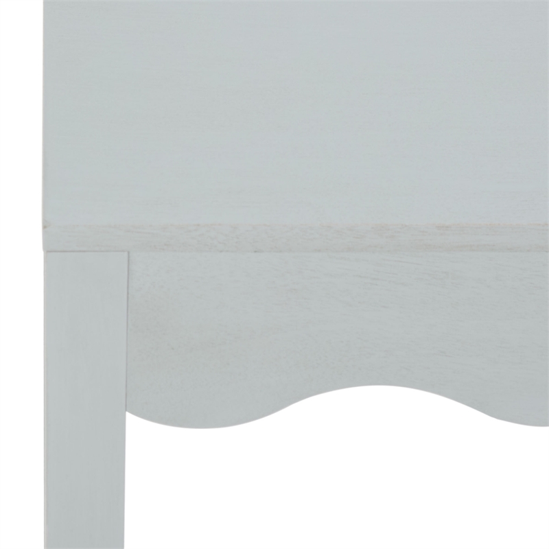 Safavieh Litith Square Wave Wood Accent Table in Gray