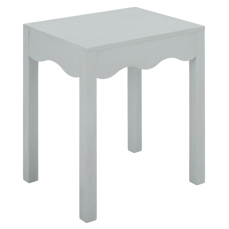 Safavieh Litith Square Wave Wood Accent Table in Gray