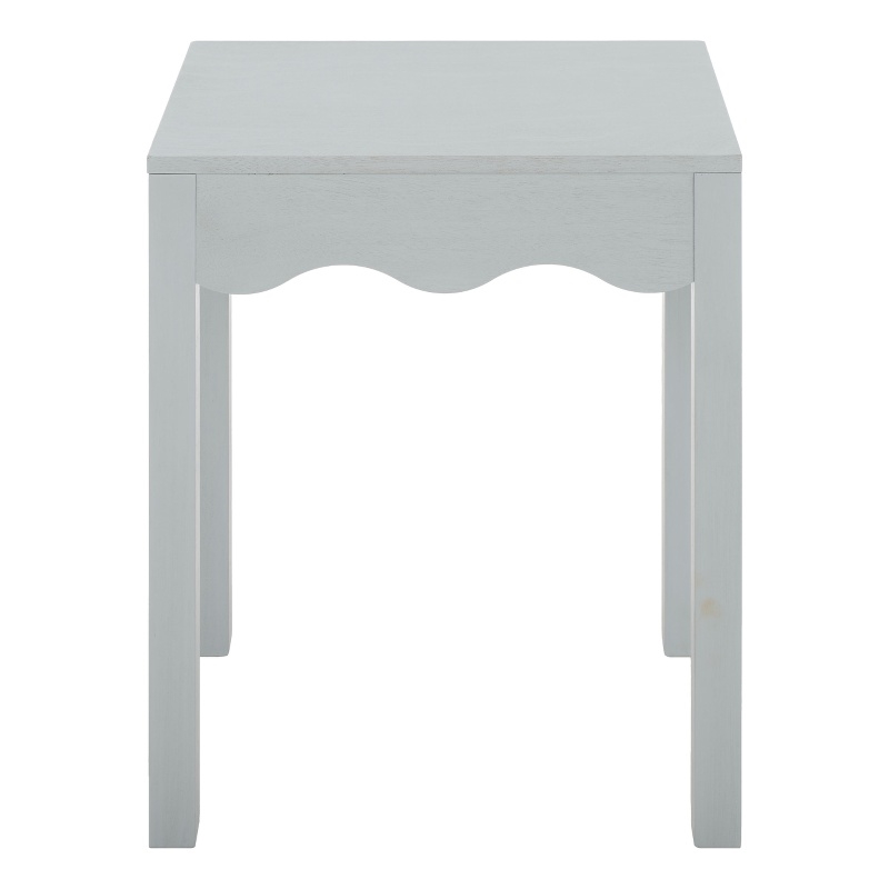 Safavieh Litith Square Wave Wood Accent Table in Gray