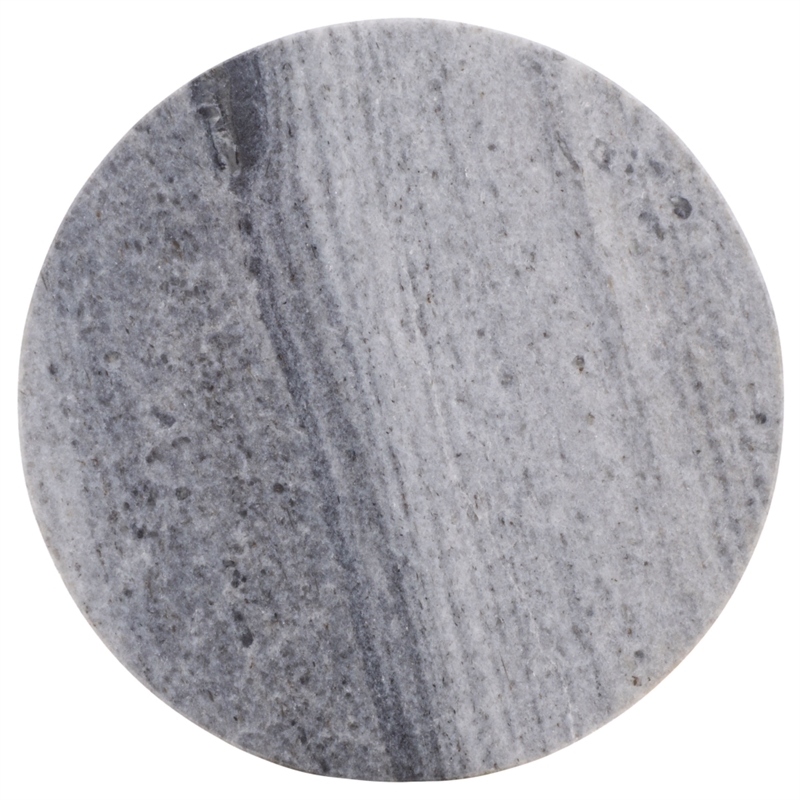 Safavieh Daedalus Round Iron and Marble Drink Accent Table in Gray /Black