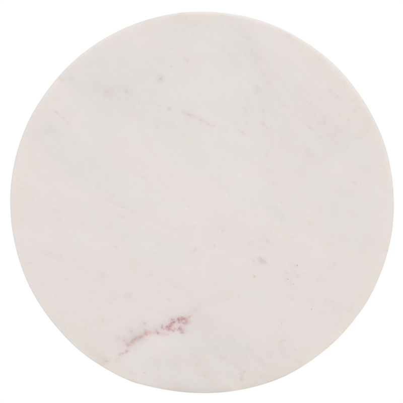 Safavieh Daveigh Round Iron and Marble Drink Accent Table in White / Gold