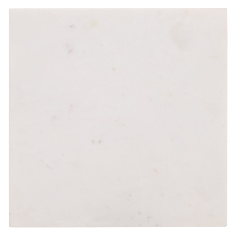 Safavieh Devota Square Iron and Marble Drink Accent Table in White / Gold