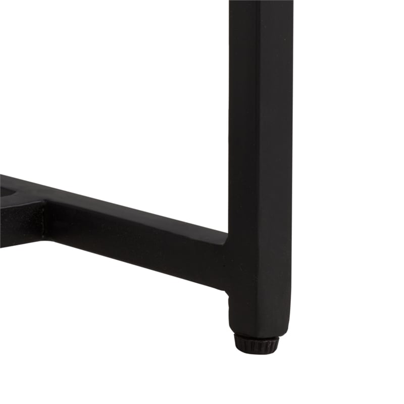 Safavieh Dimitar Square Iron and Marble Drink Accent Table White / Black