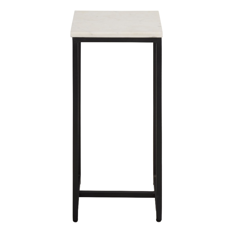Safavieh Dimitar Square Iron and Marble Drink Accent Table White / Black