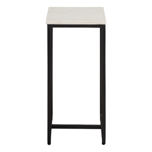 Safavieh Dimitar Square Iron and Marble Drink Accent Table White / Black