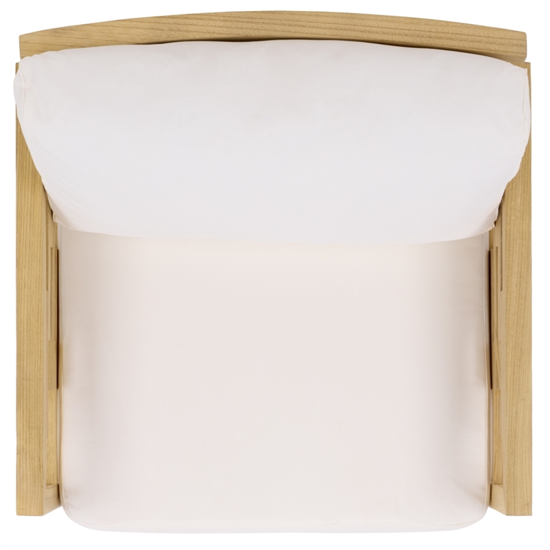 Safavieh Montford Wood and Fabric Accent Chair in Natural White