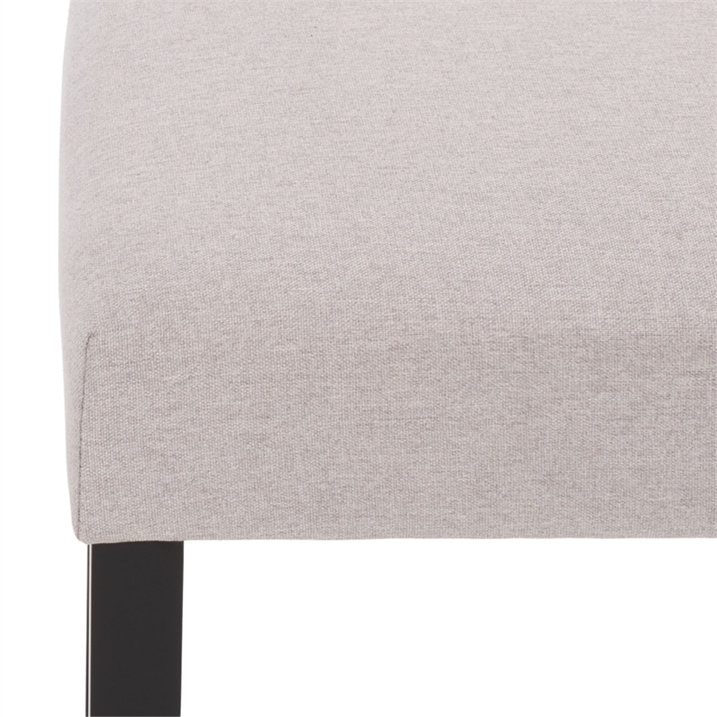 Safavieh Parkside Wood and Fabric Dining Bench in Light Gray / Black