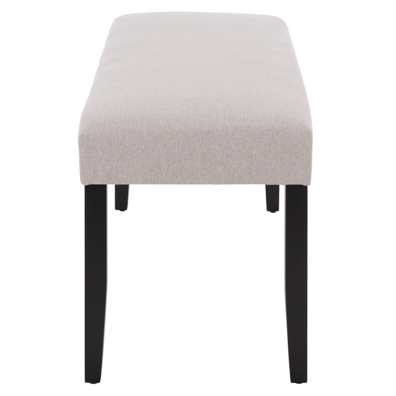 Safavieh Parkside Wood and Fabric Dining Bench in Light Gray / Black