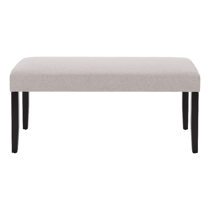 Safavieh Parkside Wood and Fabric Dining Bench in Light Gray / Black