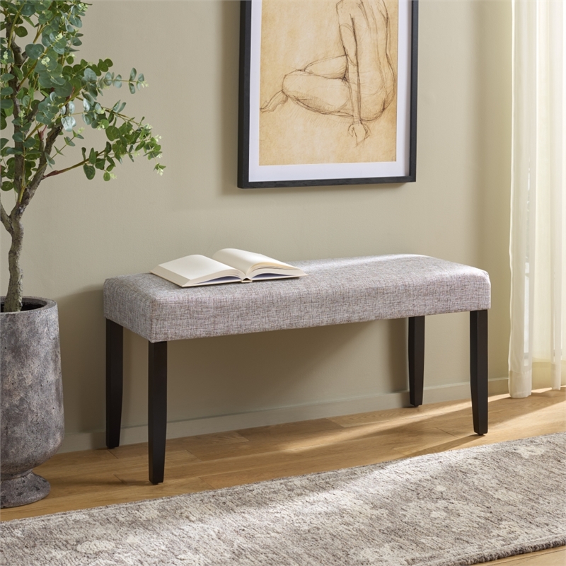 Safavieh Parkside Wood and Fabric Dining Bench in Tan / Black