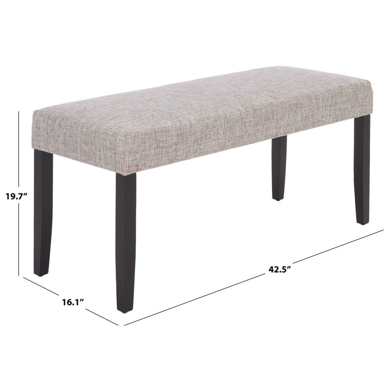 Safavieh Parkside Wood and Fabric Dining Bench in Tan / Black