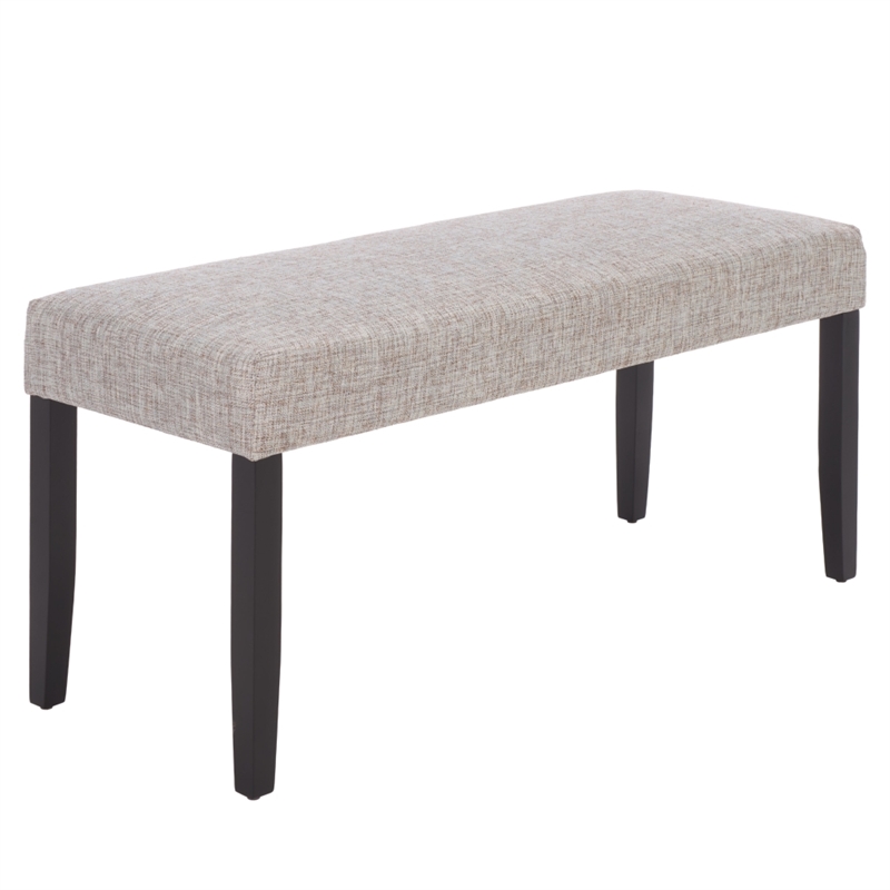 Safavieh Parkside Wood and Fabric Dining Bench in Tan / Black
