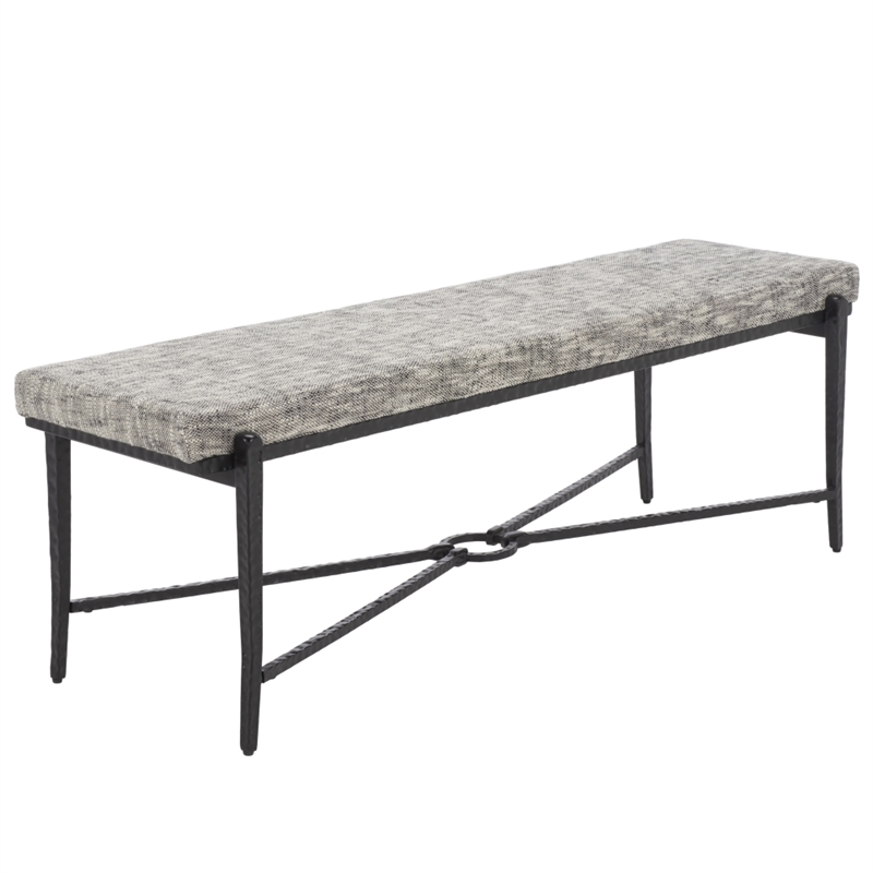 Safavieh Zhanna Iron Bench Cushion in Navy / Black