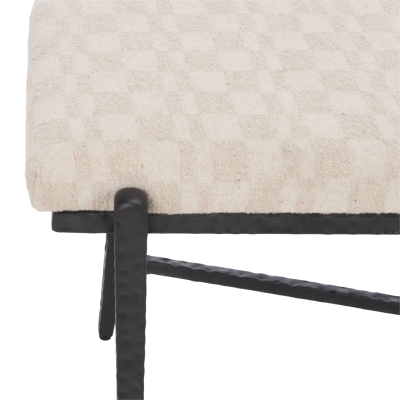Safavieh Zhanna Iron Bench Cushion in Cream / Black